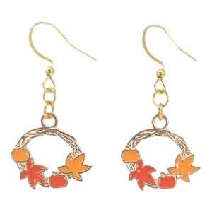 Fall Leaf Wreath Earrings 🍁🎃✨